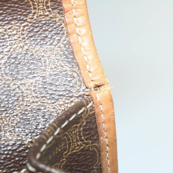 CELINE Macadam Canvas Clutch Bag Pvc Leather Brown - Picture 9 of 16